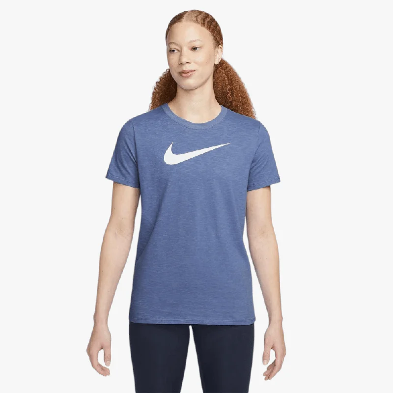 Nike Womens Dri-Fit Swoosh Damen Sleeve Tee Blue Polka Dot Checkered Tartan