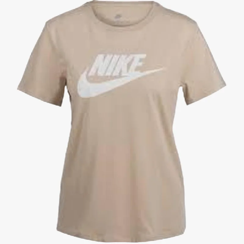 Nike Womens Sportswear Essential Short Sleeve Tee Beige Chenille Brocade Lace