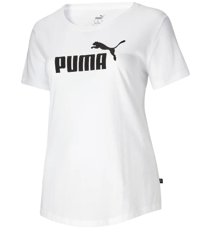 Puma Plus Size Logo T-Shirt Ribbed Striped Patterned