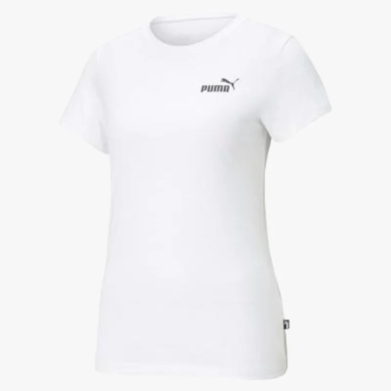 Puma Womens  Ess Small Logo Short Sleeve Tee White Nylon Fabric Polyester Fabric Spandex Fabric