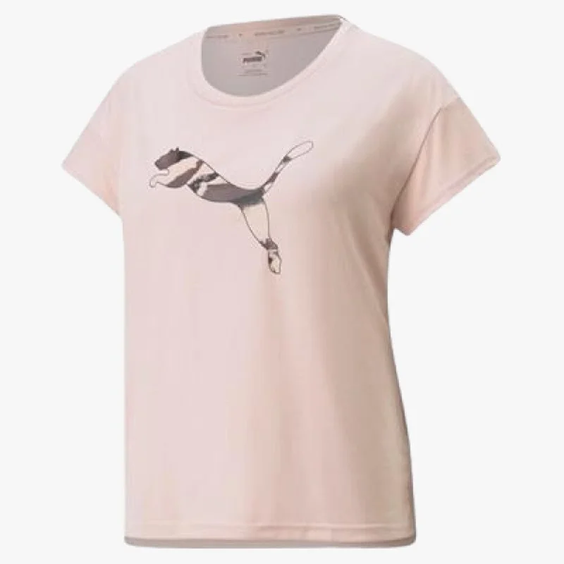 Puma Womens Modern Sports Short Sleeve Tee Rose Quartz Oversized T-Shirt Spandex breathable