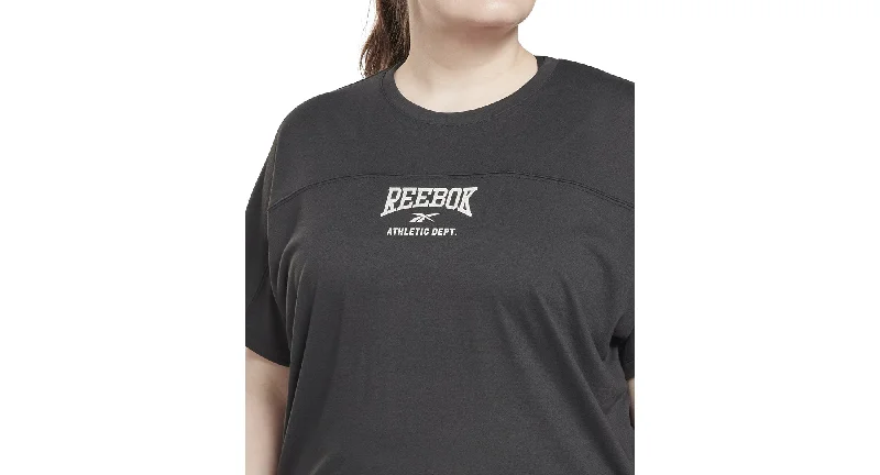 Reebok Plus Size Workout Ready Supremium Tee Zippered Buttoned Snapped