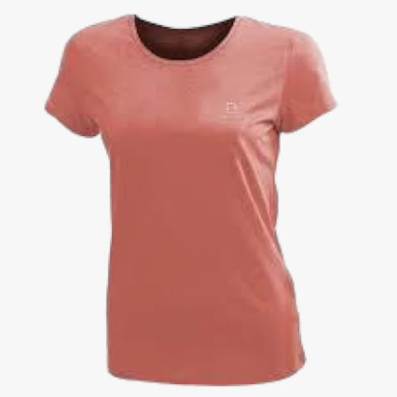 Salomon Womens Logo Short Sleeve Tee Coral Denim Fabric Leather Fabric Suede Fabric