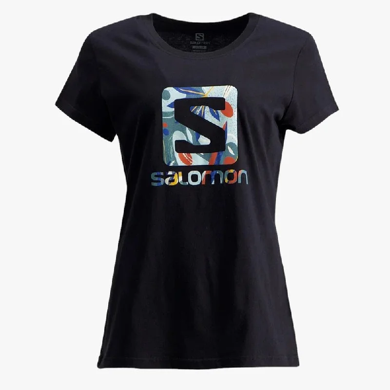 Salomon Womens Tropic Of The Sea Short Sleeve Tee Black Rayon Fabric Velvet Fabric Corduroy Fabric