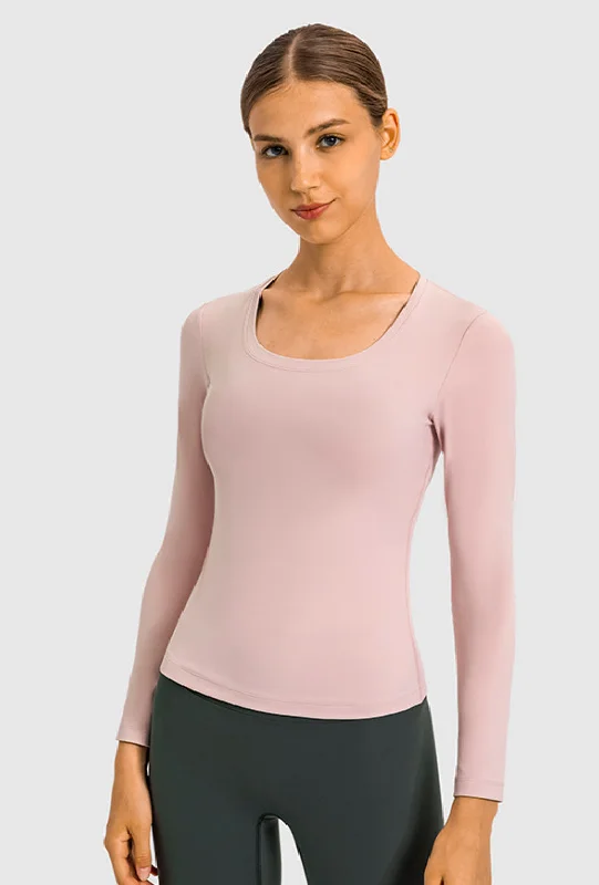 Seamless Round Neck Fitness Tee Satin Fabric Silk Fabric Chiffon Fabric