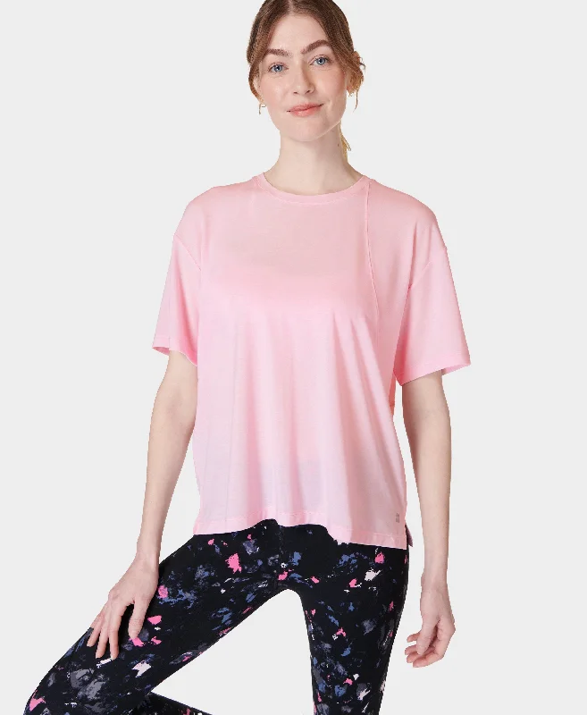 Soft Flow Studio Tee Sb9667 Nerine-Pink Satin Blend Silk Blend Wool Blend