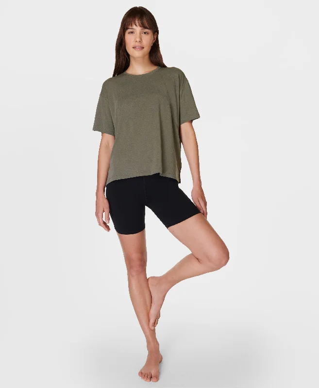 Soft Flow Studio Tee Sb9667 Umbra-Green Mesh Fabric Canvas Fabric Denim Fabric