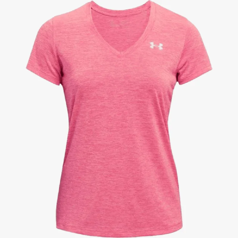 Under Armour Ladies Tech Ssv Twist Short Sleeve Tee 655 Pink Rayon Velvet Corduroy