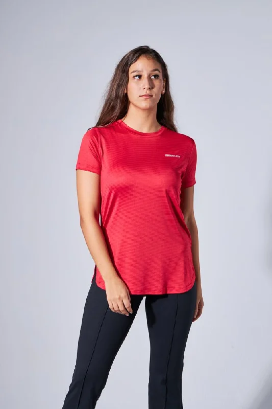 Viva Magenta LiteRun Performance Tee Satin Blend Silk Blend Wool Blend