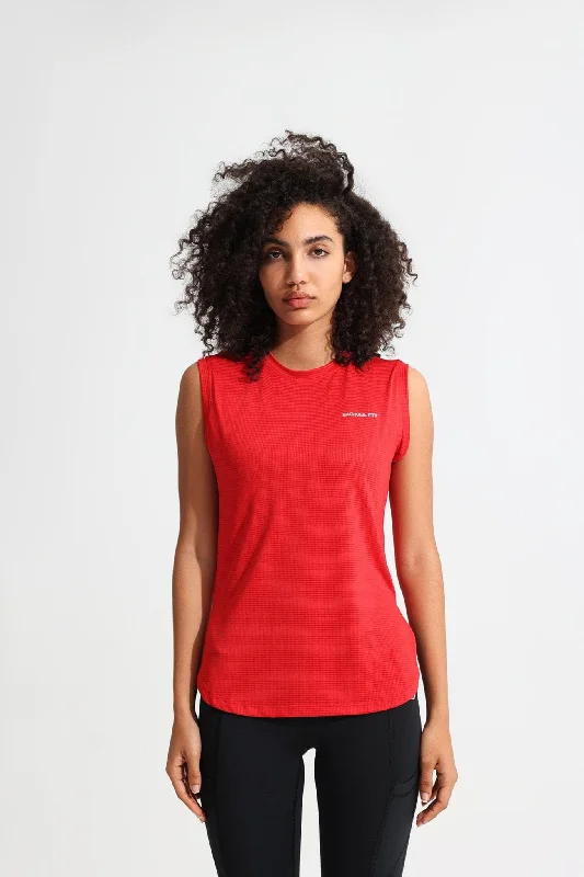Viva Magenta LiteRun Sleeveless Tee Polka Dot Checkered Tartan