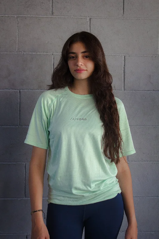 Women Emerald Yoga T-Shirt - Jyord Spandex Blend Rayon Blend Denim Blend