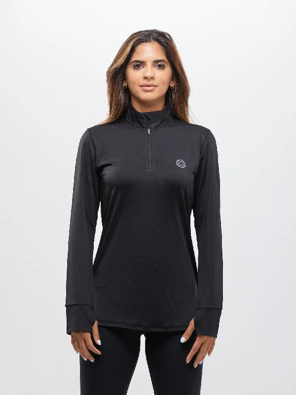 Women Melanite Zipper Long Sleeve T-Shirt - Jyord Collared Crew Neck Turtle Neck