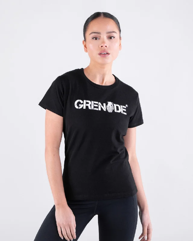 Women's Core Logo T-Shirt - Black Spandex Blend Rayon Blend Denim Blend