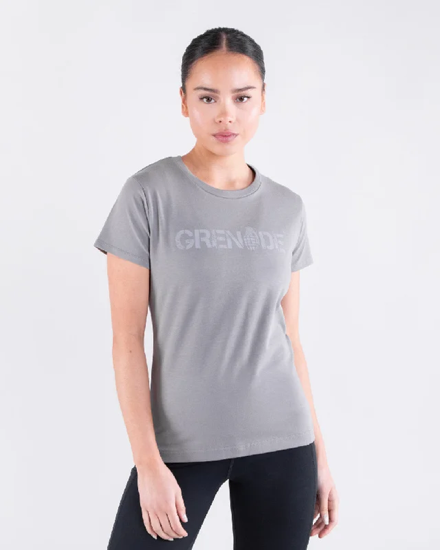 Women's Core Logo T-Shirt - Steel Grey Hooded Caped Shawl Collar
