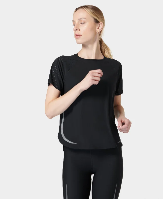 Zero Gravity Running T-shirt Sb9314 Black Nylon Fabric Polyester Fabric Spandex Fabric