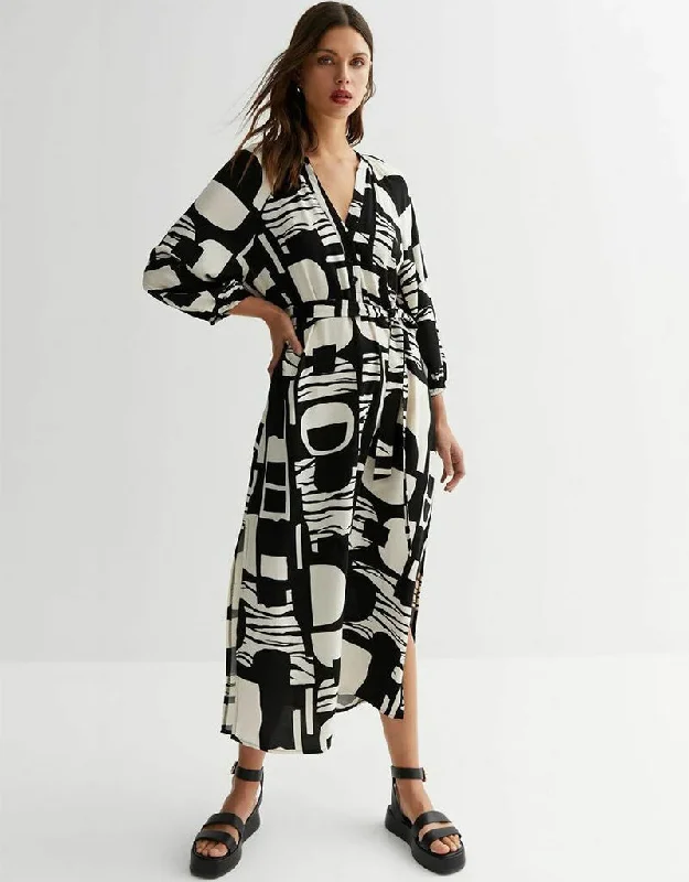 Black Heavy Designer Digital Printed Maxi Dress Comfortable Casual Maxi Dress
