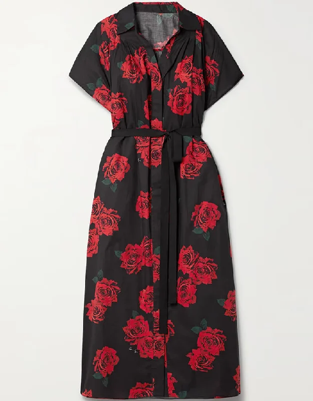 Black Latest Printed Maxi Dress Comfortable Casual Maxi Dress