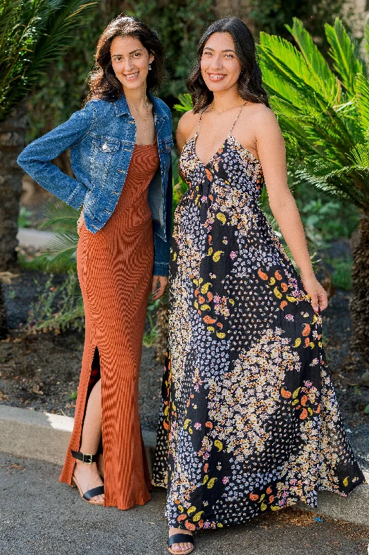 Boho Backless Maxi Dress Trendy A-Line Maxi Dress