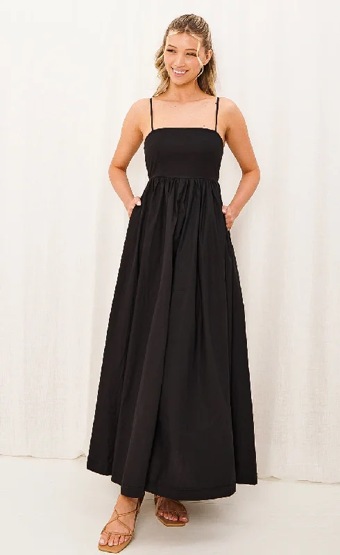 Cleo Black Maxi Dress Stylish Empire Waist Maxi Dress