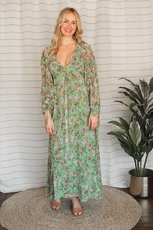 Clearance - Down To Earth Maxi Dress Comfortable Fit-and-Flare Maxi Dress