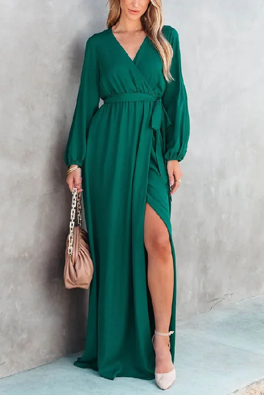 Elegance Is Beauty Front Tie Maxi Dress Cozy Ribbed Maxi Dress