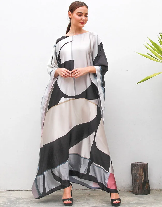 Foggy Grey Heavy Designer Digital Printed Maxi Dress Style Kaftan Stylish Button-Up Maxi Dress Foggy Grey Heavy Designer Digital Printed Maxi Dress Style Kaftan Stylish Button-Up Maxi Dress