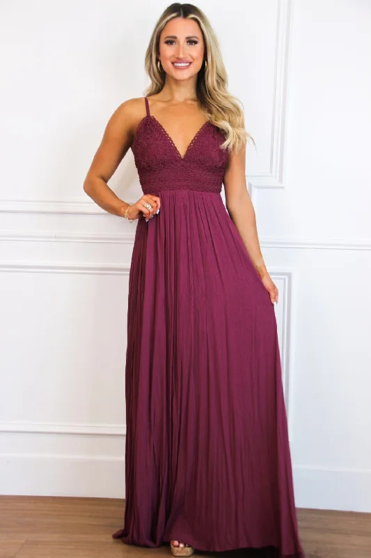 Free As a Bird Maxi Dress: Plum Comfortable Cotton Maxi Dress