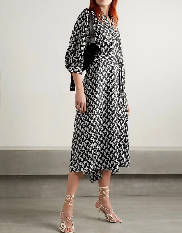Hit Grey Latest Printed Maxi Dress Trendy Satin Maxi Dress