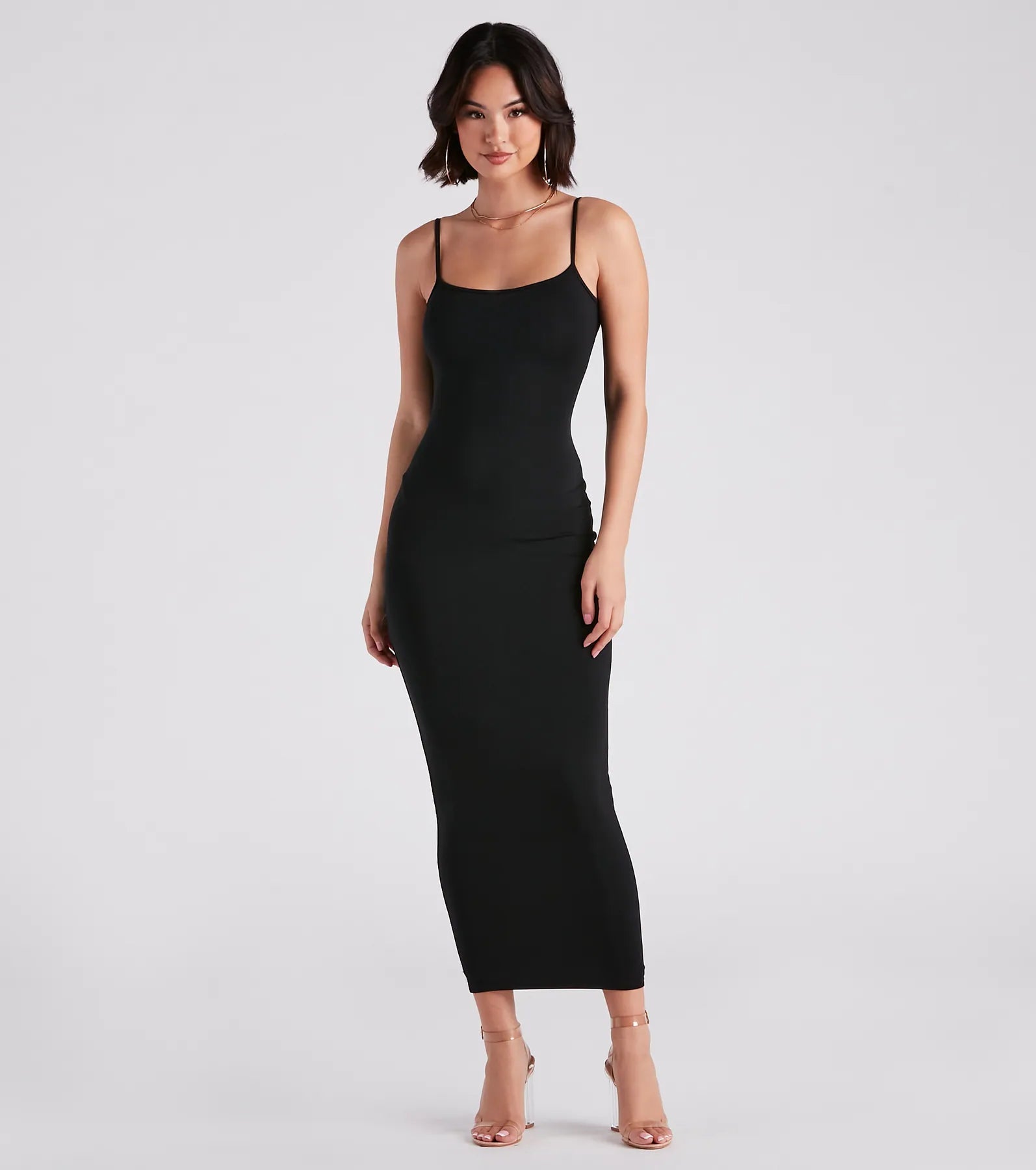 In Plain Sight Smooth Knit Maxi Dress Stylish Off-Shoulder Maxi Dress