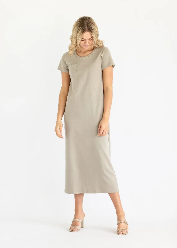 Jane T-Shirt Maxi Dress Thin T-Shirt Open Front Quick Dry