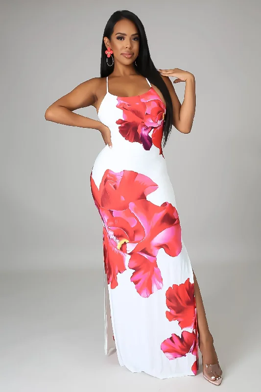 Michelle Floral Maxi Dress Comfortable Pleated Maxi Dress