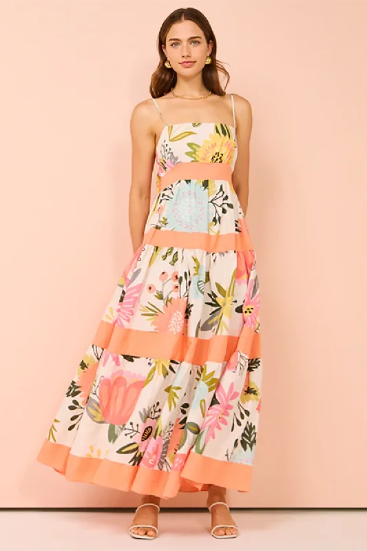 Monet Tiered Maxi Dress Elegant Pleated Maxi Dress