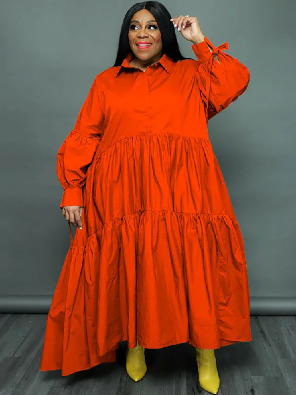 Plus Size Long Sleeves Ruffle Hem Maxi Dresses Elegant Velvet Maxi Dress