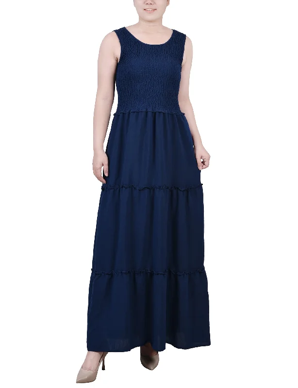 Petite Sleeveless Maxi Dress Fashionable Chiffon Tiered Maxi Dress