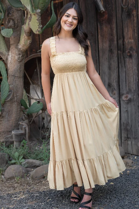 Ruffle Stap Tiered Maxi Dress Fashionable Asymmetrical Maxi Dress