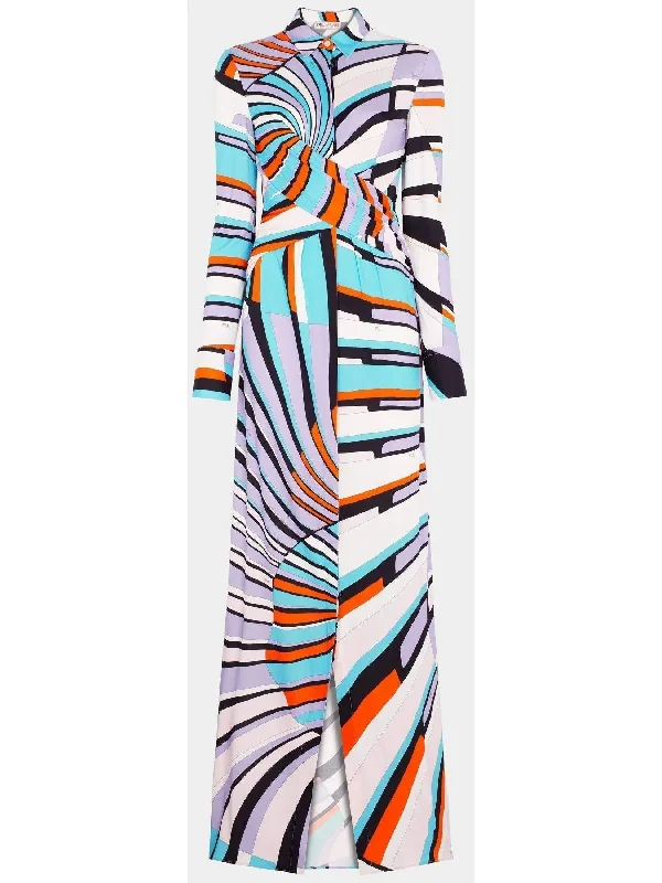 Shell Print Maxi Dress Trendy Floral Print Maxi Dress