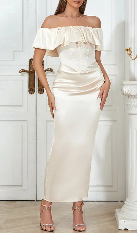 ONE-SHOULDER PLEATED SILK MAXI DRESS Elegant Floral Maxi Dress