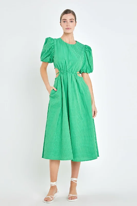 Striped Cutout Maxi Dress Chic Off-Shoulder Maxi Dress