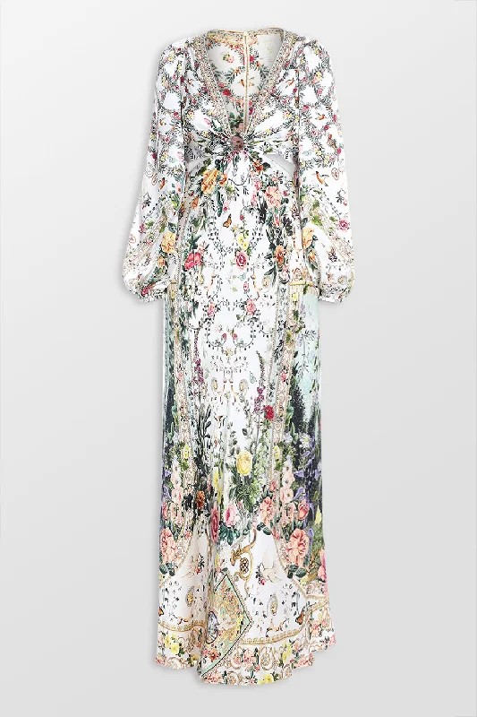 U-Ring Cut Out Maxi Dress Classic Solid Maxi Dress
