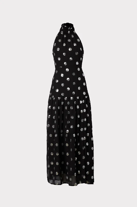 Venice Dot Sequin Maxi Dress Fashionable Sleeveless Maxi Dress