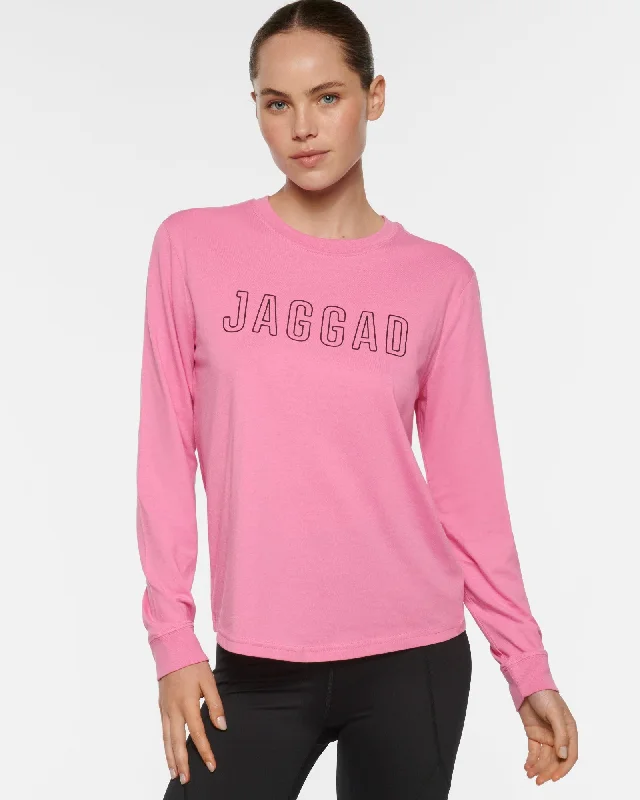 CLASSIC KEYLINE LONG SLEEVE TEE AURORA PINK Striped Floral Plaid