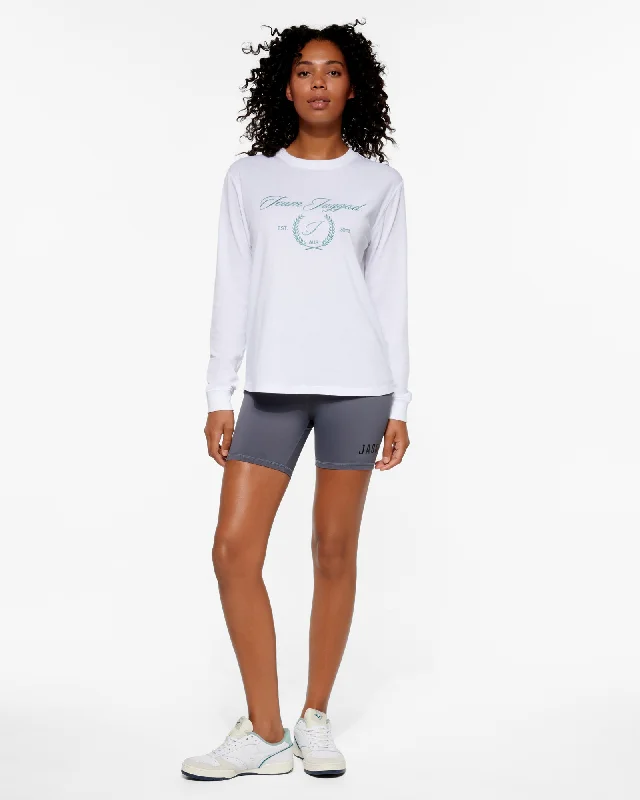 DALTON CLASSIC LONG SLEEVE TEE WHITE Collared Crew Neck Turtle Neck