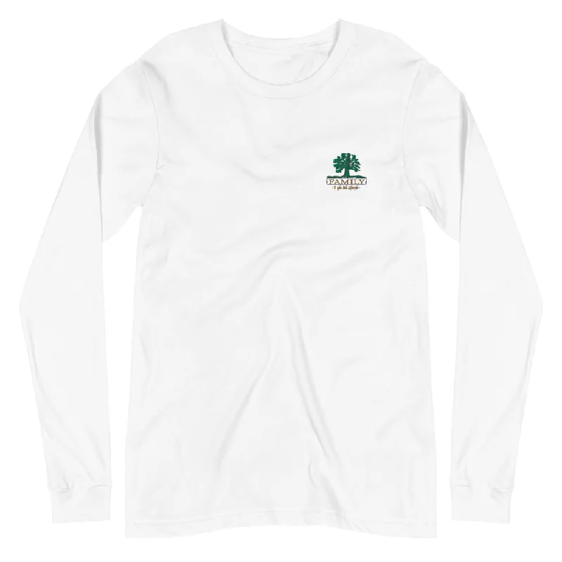 Family Tree | Embroidered Unisex Long Sleeve Tee Graphic T-Shirt Round Neck Polyester