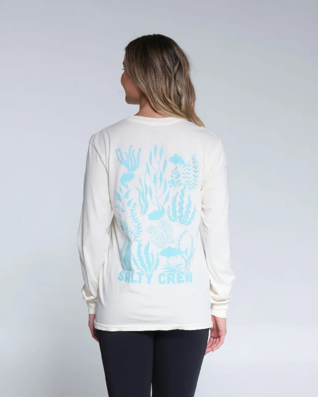 Kelp Forest Boyfriend L/S Tee - Bone Real Fur Shearling Chenille