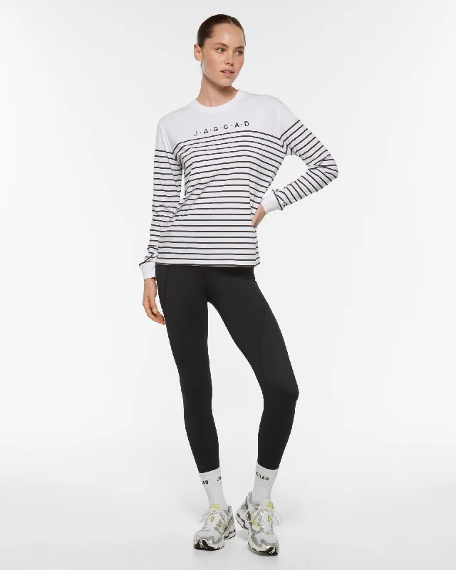 LAGUNA LONG SLEEVE TEE WHITE & BLACK Mesh Canvas Denim