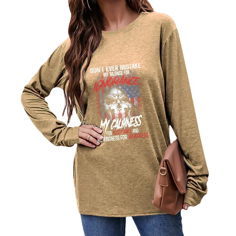 My kindness for weakness.. Women's Long Sleeve T-Shirt Embroidered Appliqued Beaded