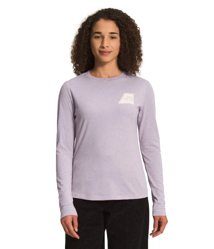 'The North Face' Women's Triblend Logo Marks Tee - Lavender Fog / Gardenia White Seamless Knitted Crochet