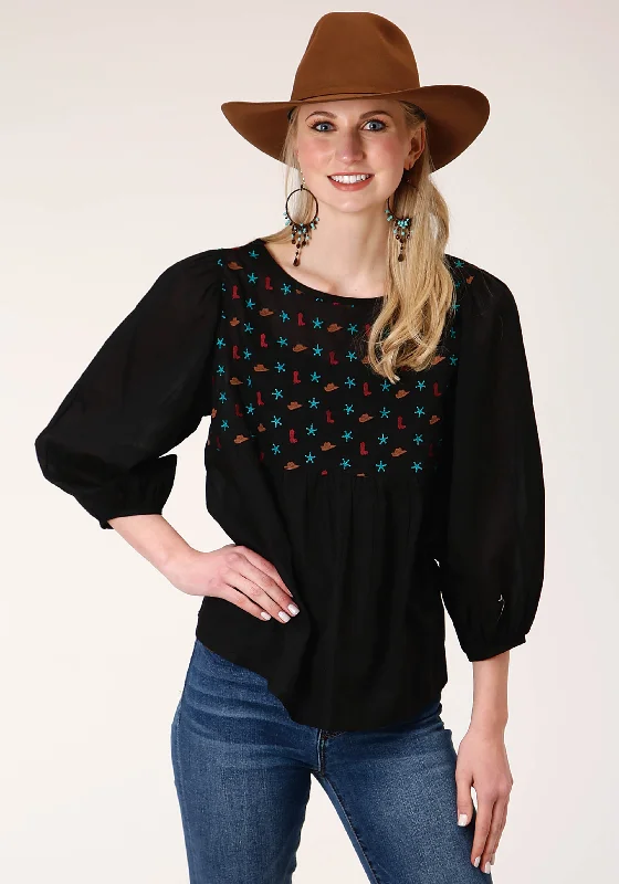 WOMENS LONG SLEEVE COTTON PEASANT BLOUSE Satin Long Blouse