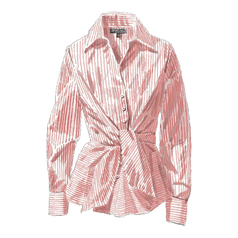 1950s Tie-Front Blouse Lightweight Chiffon Blouse