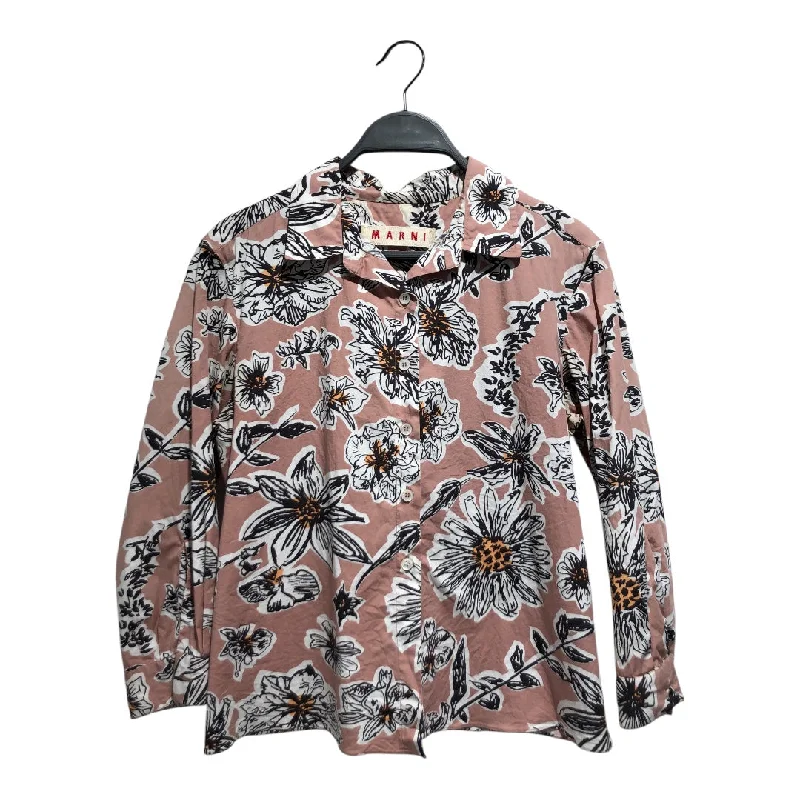 MARNI/Blouse/42/Floral Pattern/Cotton/BRW/ Casual Button Blouse